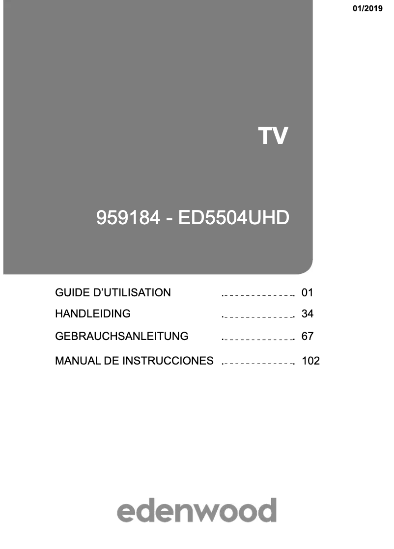 Image de la première page du manuel de l'appareil ED5504UHD