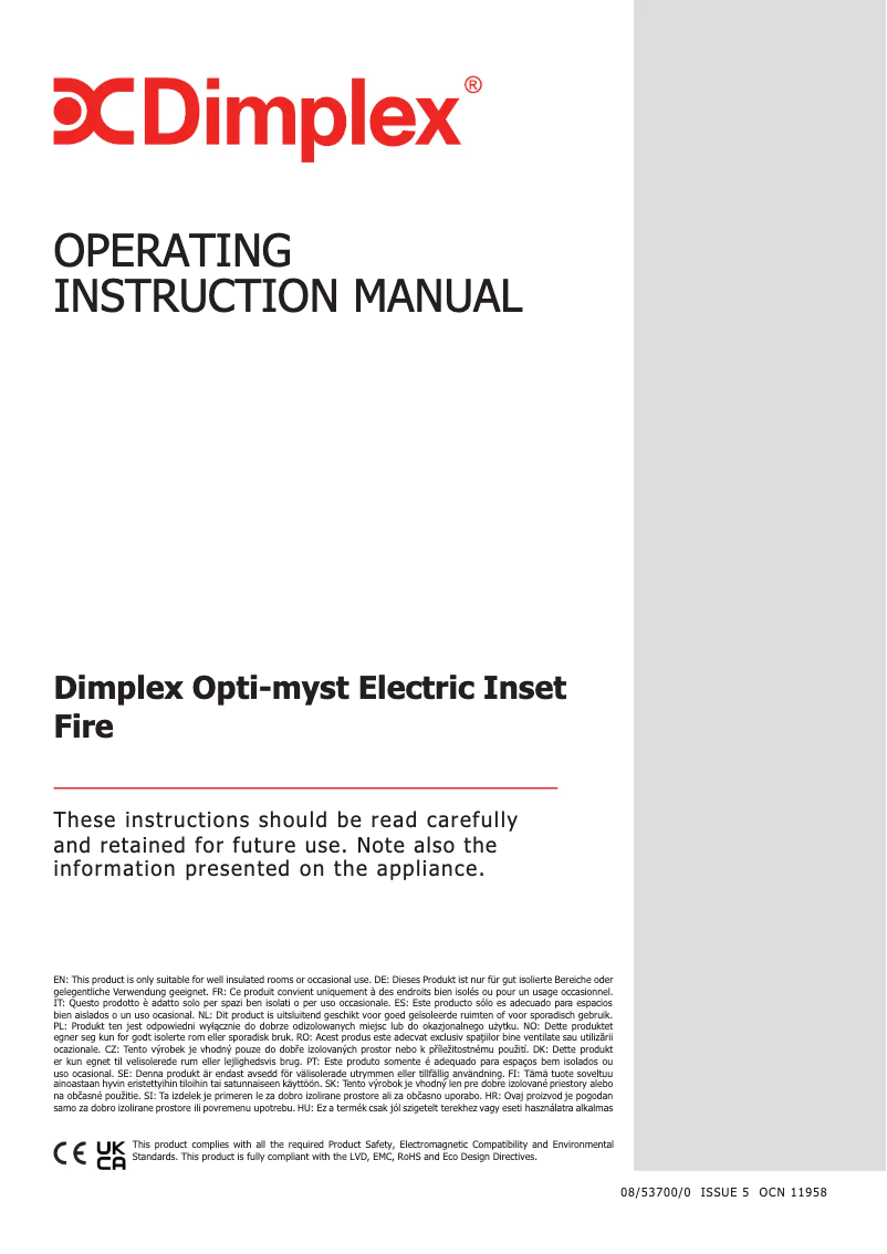 Page 1 de la notice Manuel utilisateur Dimplex PNN20