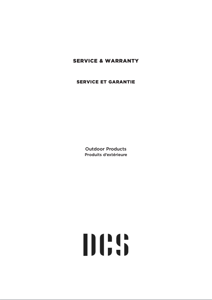 Page n°1 - Informations de garantie DCS SBE1-142-N