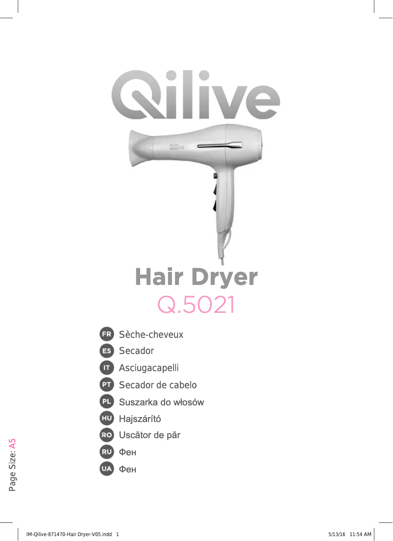 Page 1 de la notice Manuel utilisateur Qilive Q.5021