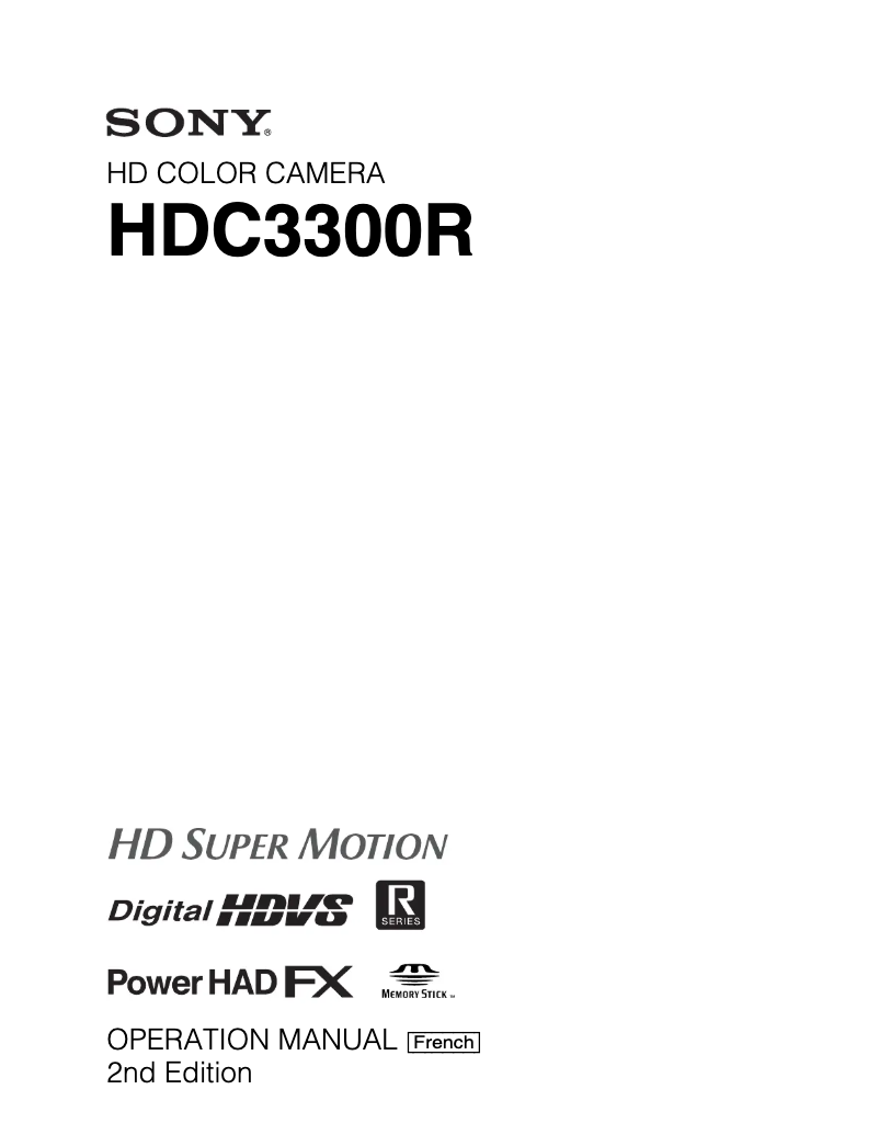 Página 1 del manual Manual de usuario Sony HDC3300R