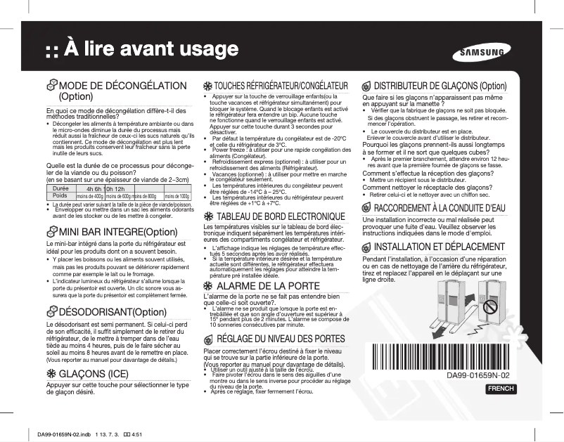 Image de la première page du manuel de l'appareil RS7567BHCWW