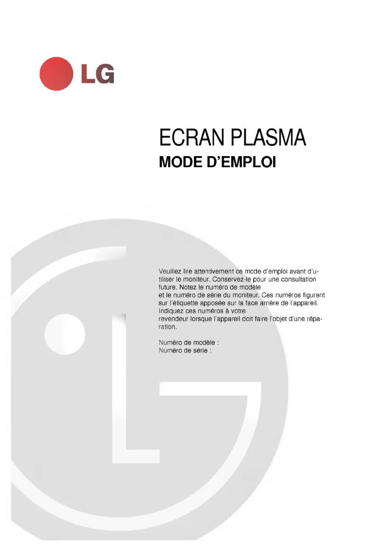 Image de la première page du manuel de l'appareil MZ-42PZ45V