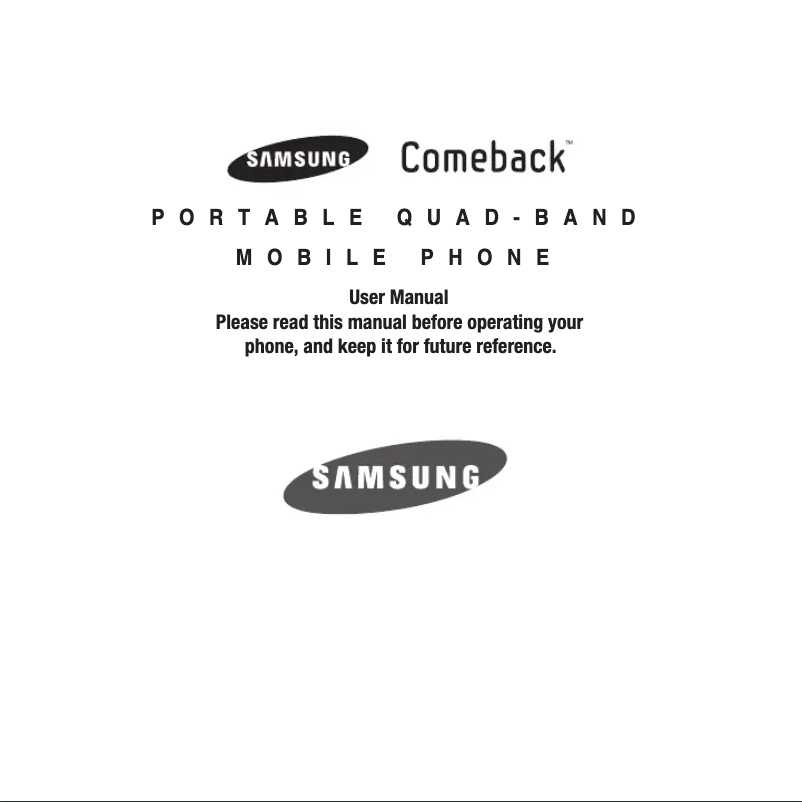 Page 1 de la notice Manuel utilisateur Samsung Comeback