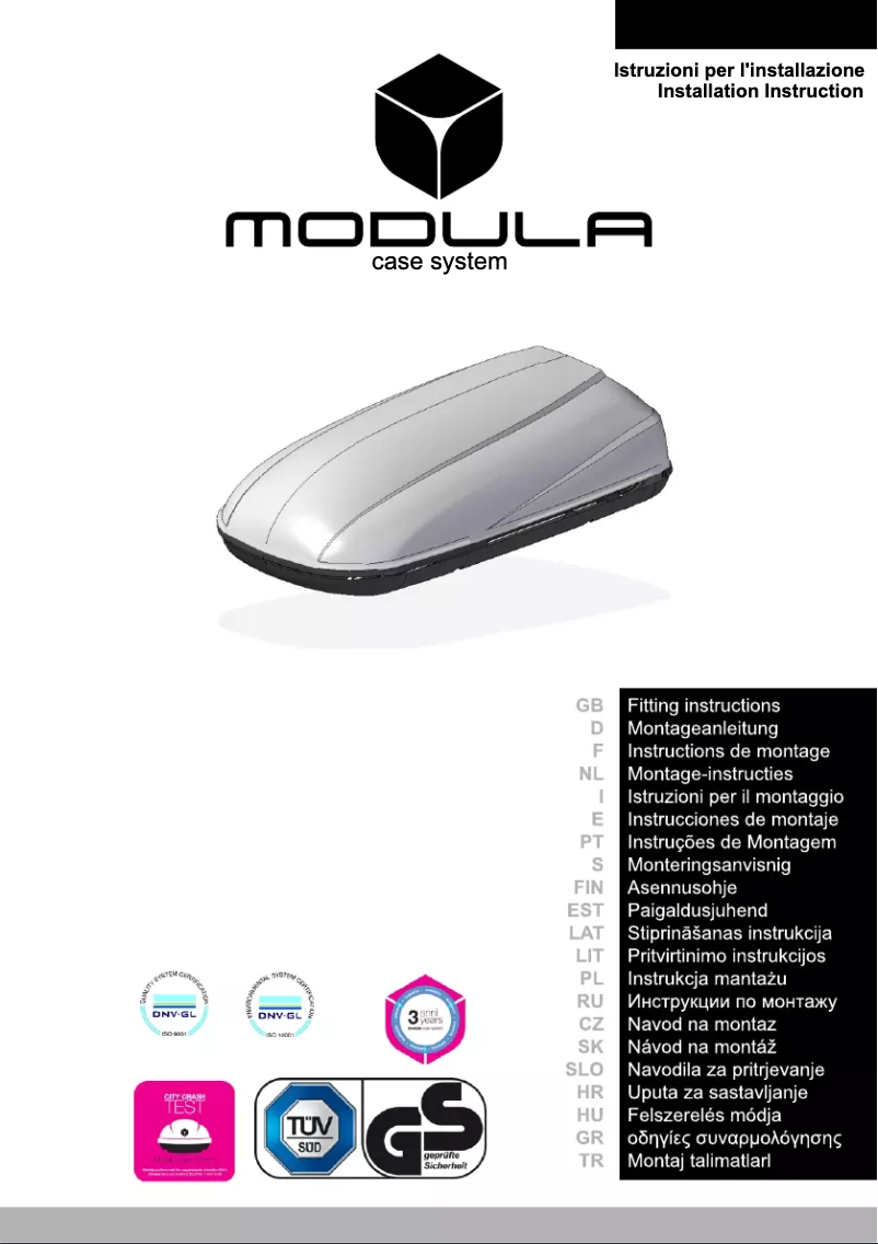 Page 1 de la notice Manuel utilisateur Modula Travel 420