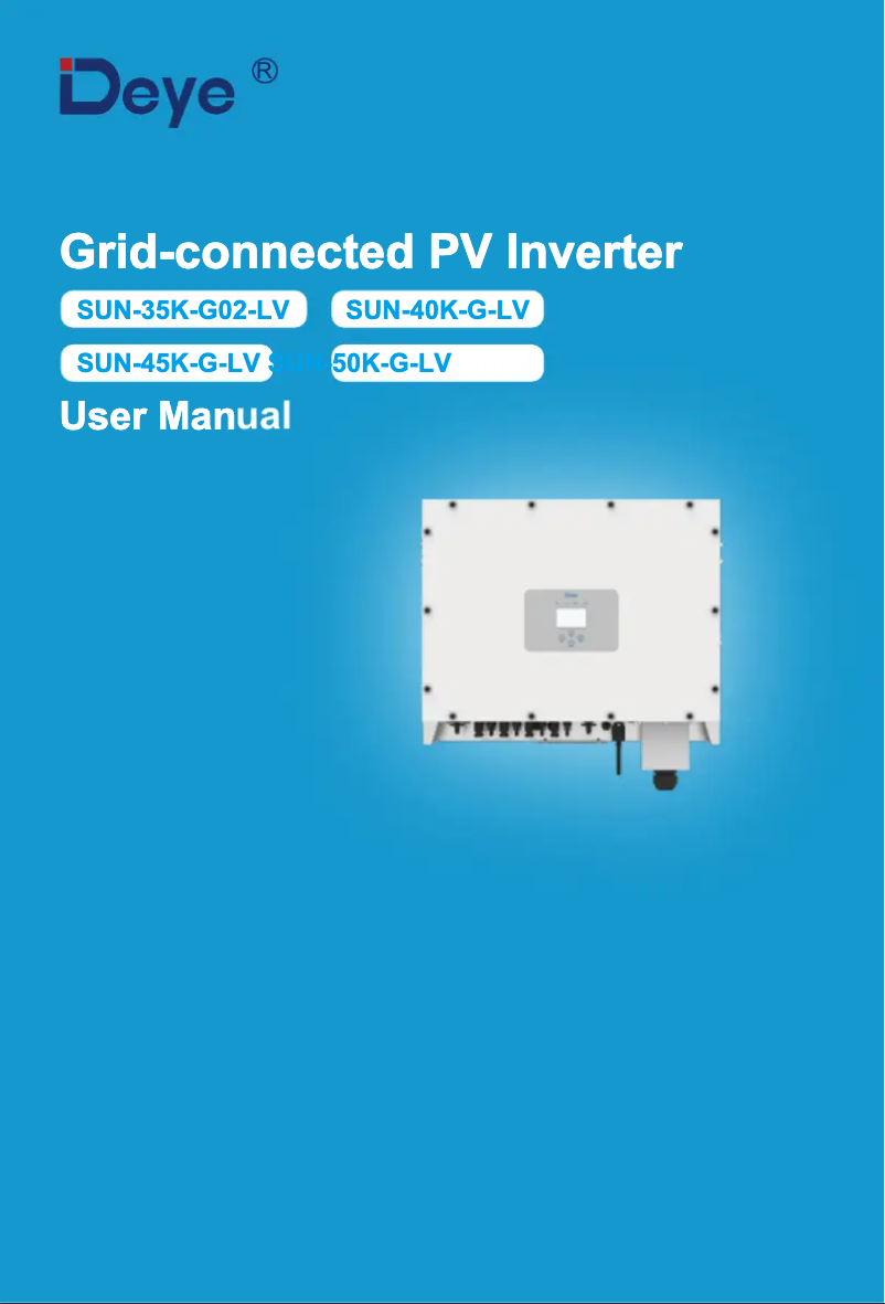 Page 1 de la notice Manuel utilisateur Deye SUN-35K-G02-LV