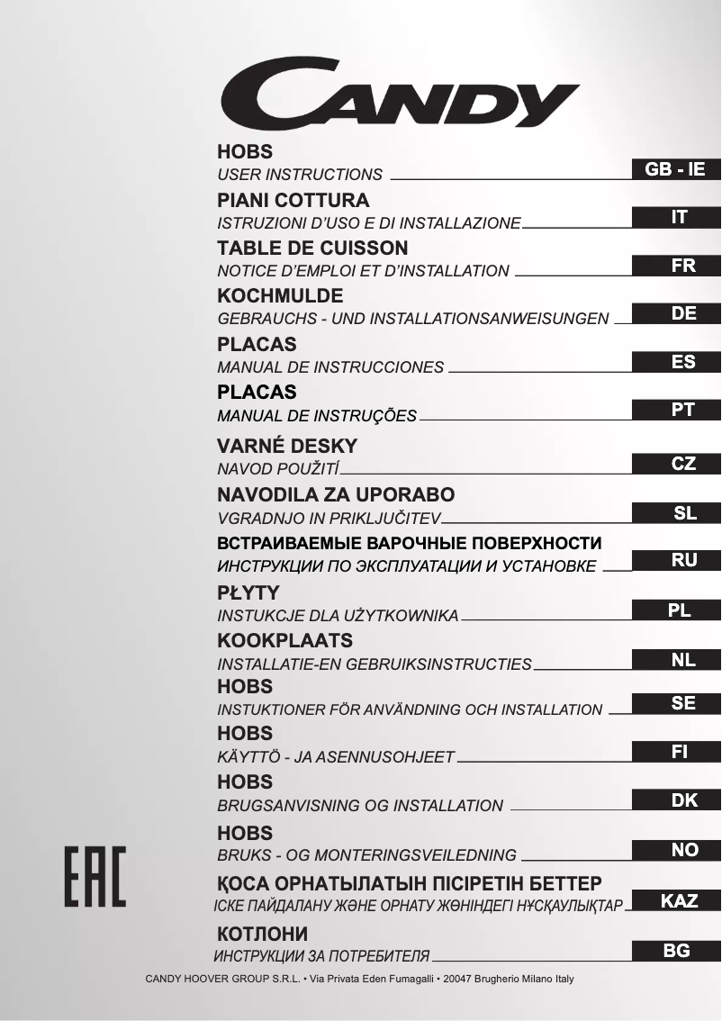 Page n°1 - Manuel utilisateur Candy CH64 C/2