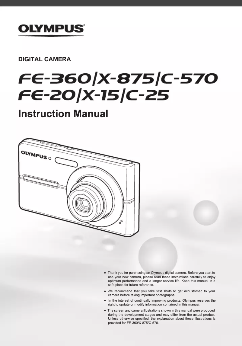 Page 1 de la notice Manuel utilisateur Olympus C-25