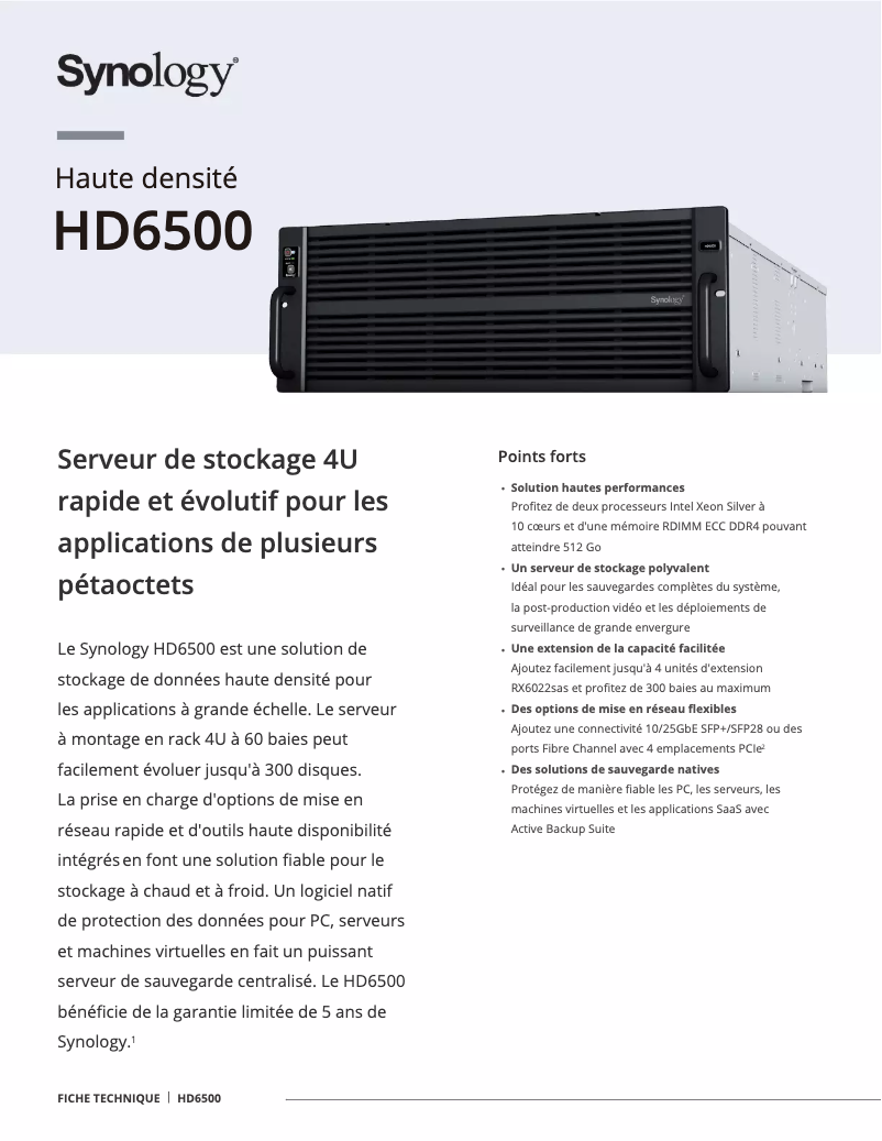 Image de la première page du manuel de l'appareil HD6500