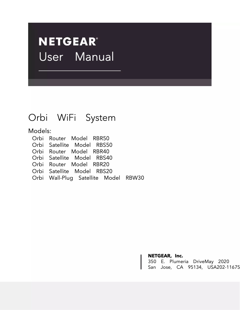 Page 1 de la notice Manuel utilisateur Netgear Orbi