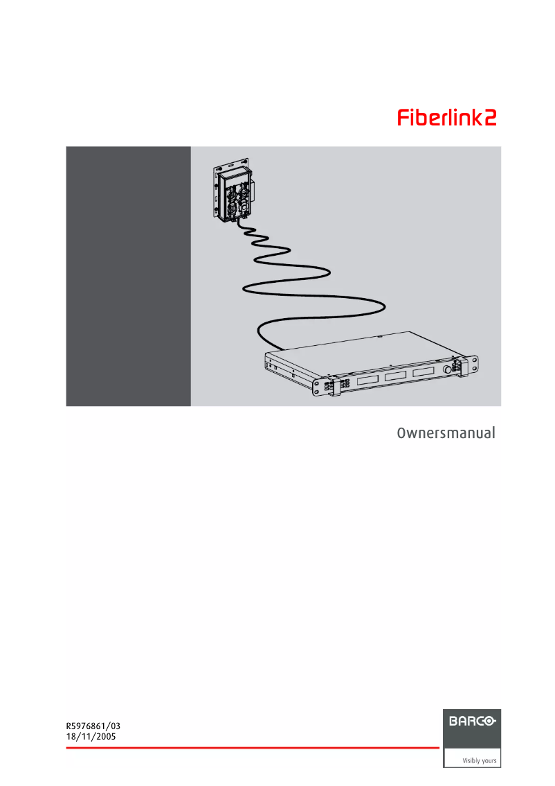 Page n°1 - Manuel utilisateur Barco R9853371