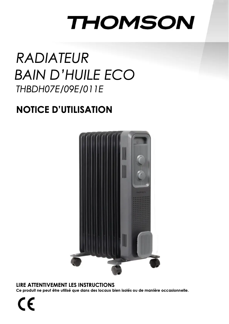 Image de la première page du manuel de l'appareil THBDH07E