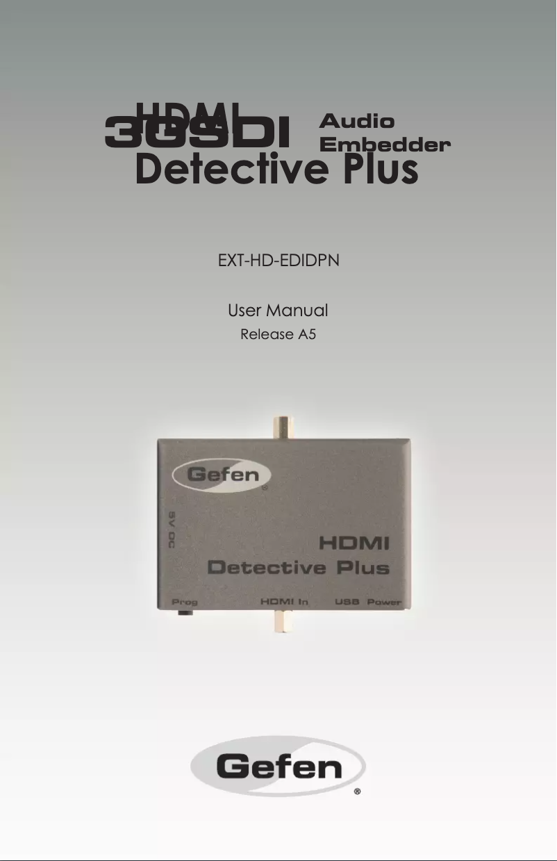 Page n°1 - Mode d'emploi Gefen EXT-HD-EDIDPN