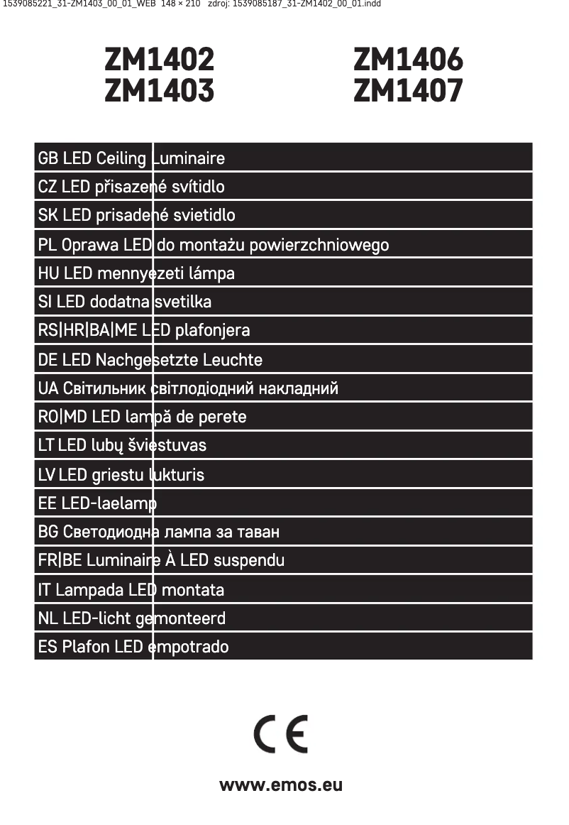 Page 1 de la notice Manuel utilisateur Emos ZM1403