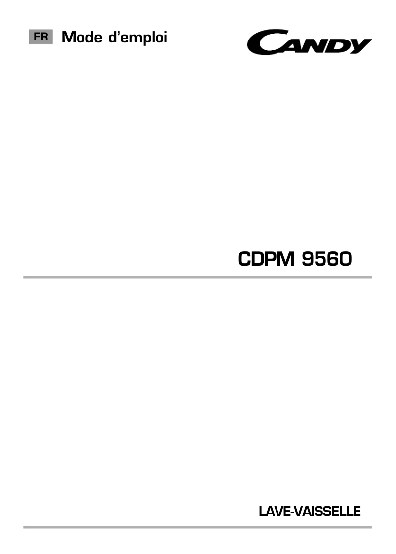 Image de la première page du manuel de l'appareil CDPM 9560-47