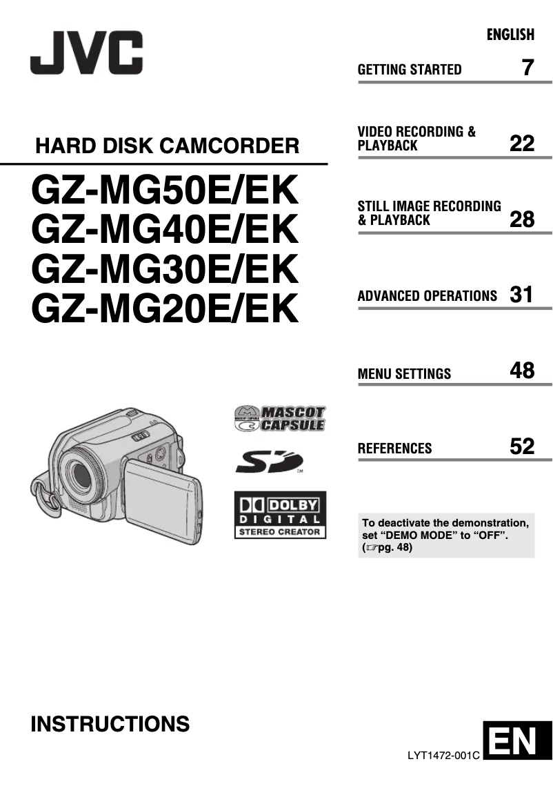 Página 1 del manual Manual de usuario JVC GZ-MG20