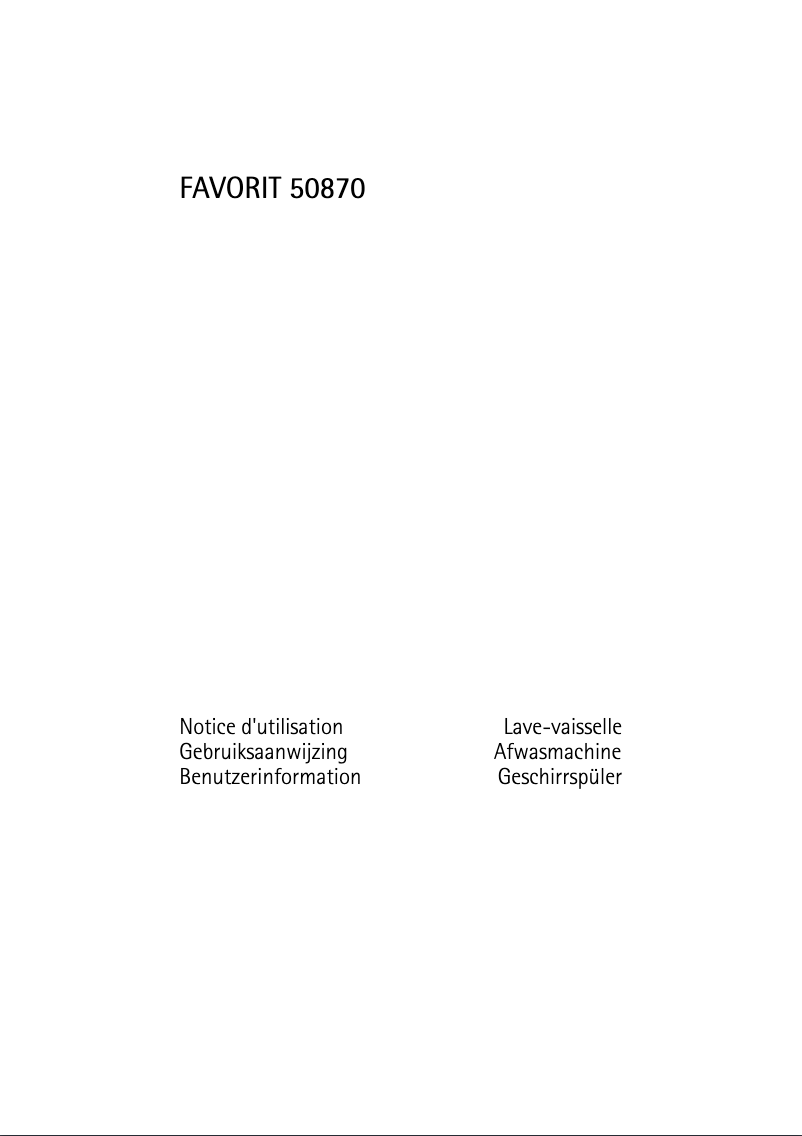Page n°1 - Manuel utilisateur AEG-Electrolux Favorit 50870 b
