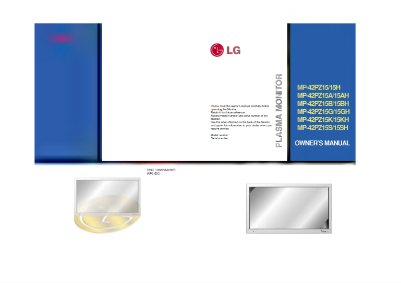 Page 1 de la notice Manuel utilisateur LG MP-42PZ15H