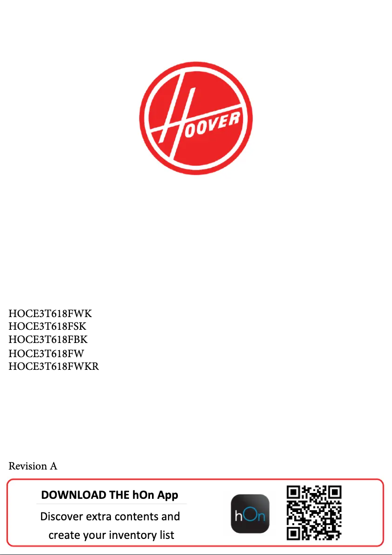 Page n°1 - Manuel utilisateur Hoover HOCE3T618FSK