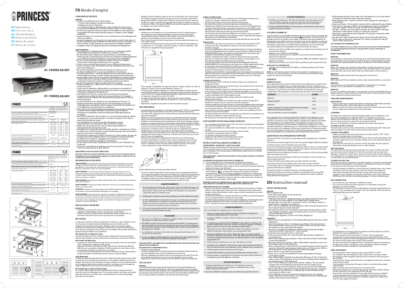 Page n°1 - Manuel utilisateur Princess 105052