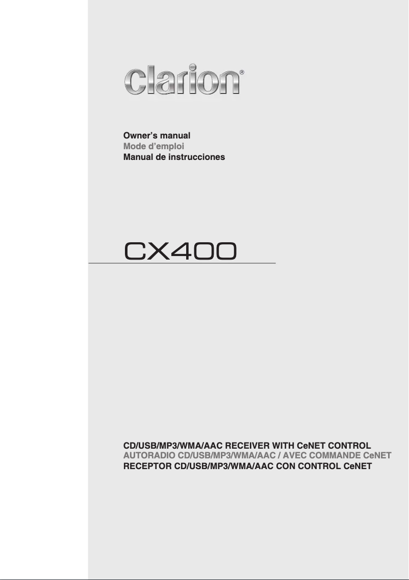 Image de la première page du manuel de l'appareil CX400
