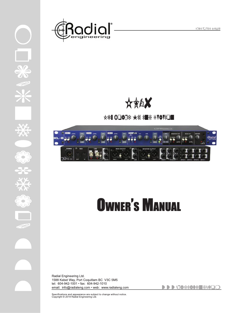 Image de la première page du manuel de l'appareil KL-8