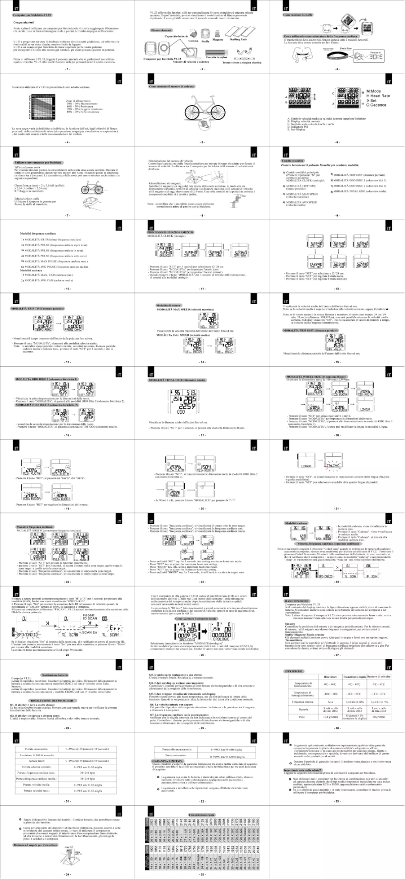 Image de la première page du manuel de l'appareil V1.23