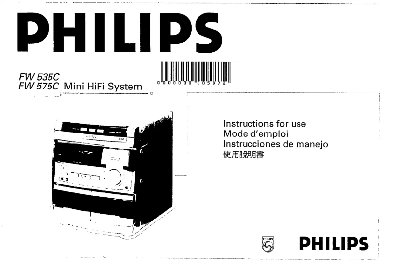 Page n°1 - Manuel utilisateur Philips FW 535C