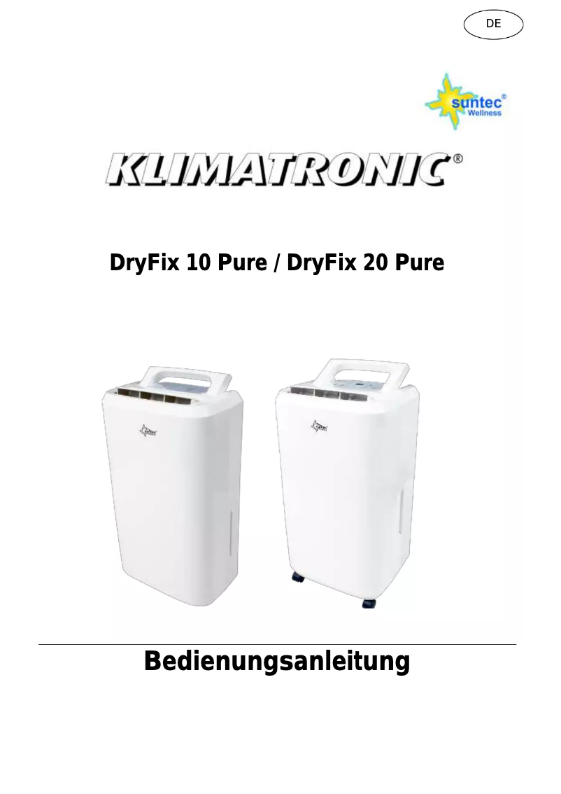 Page n°1 - Manuel utilisateur Suntec DryFix 20 Pure