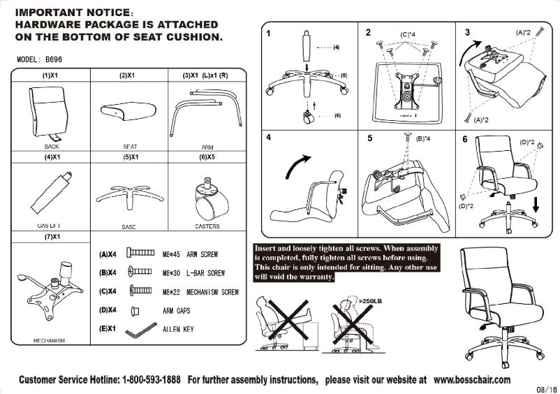 Page 1 de la notice Manuel utilisateur Boss B696