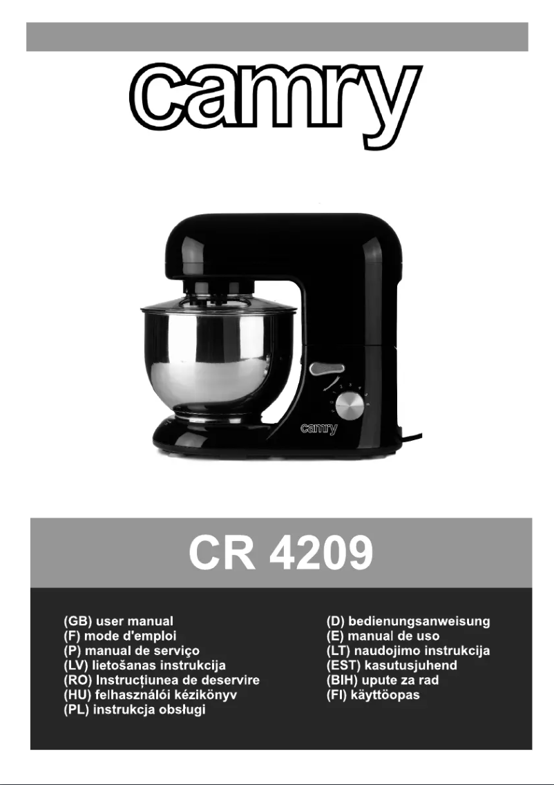 Page 1 de la notice Manuel utilisateur Camry CR 4209