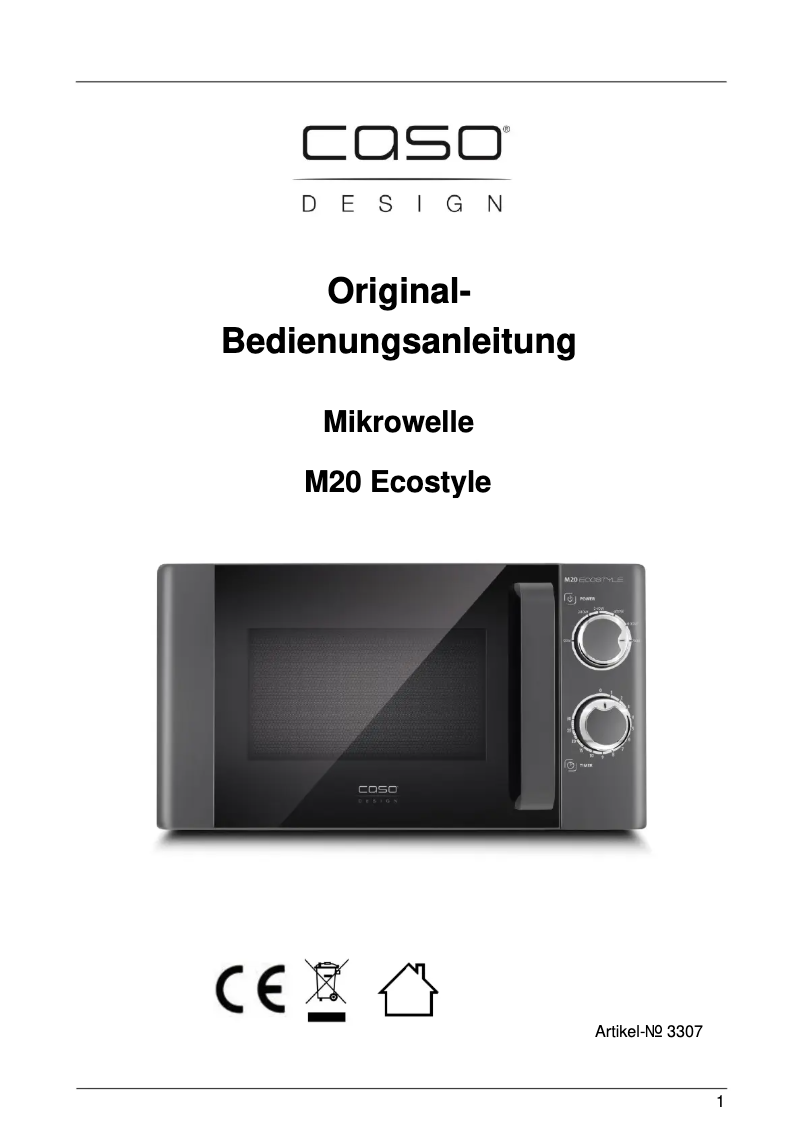 Image de la première page du manuel de l'appareil M20 Ecostyle