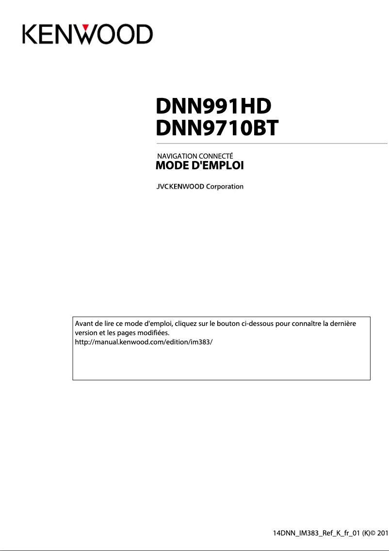 Page n°1 - Manuel utilisateur Kenwood DNN991HD