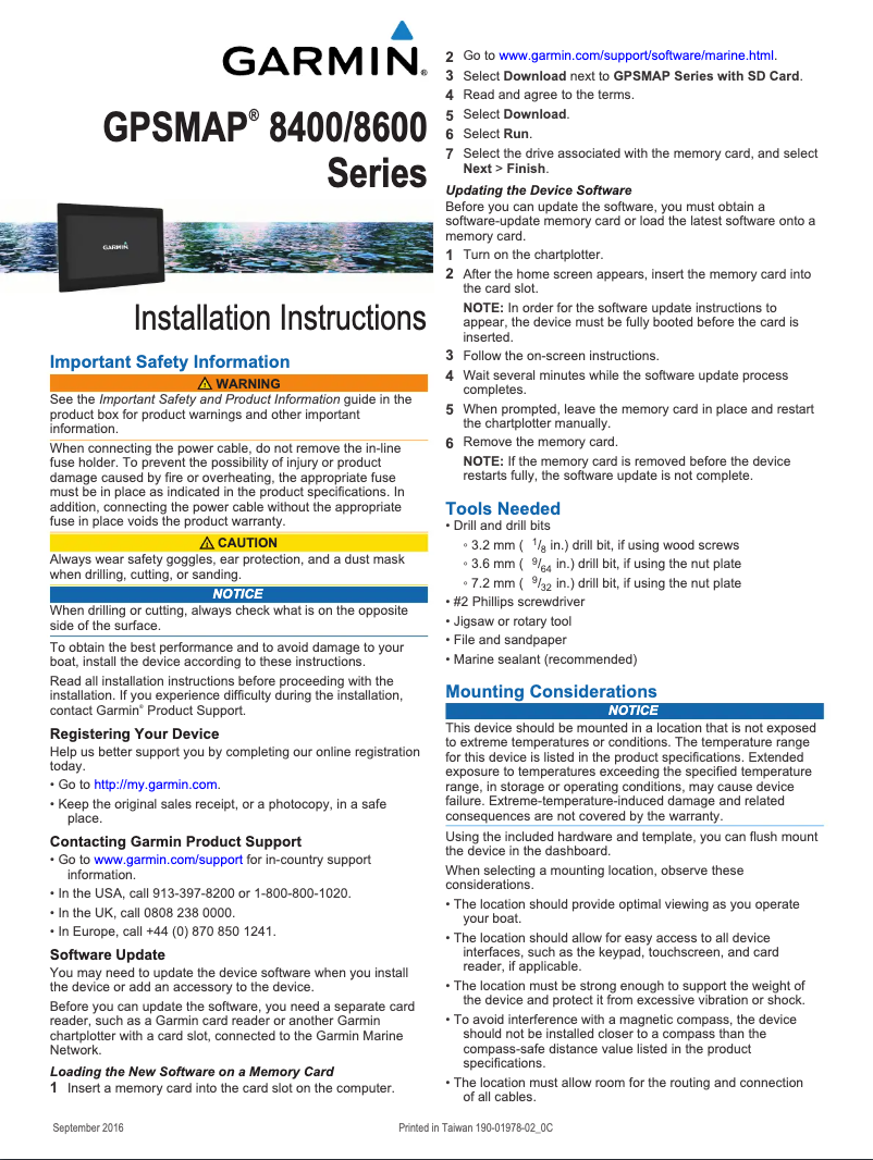 Page n°1 - Manuel utilisateur Garmin GPSMAP 8600