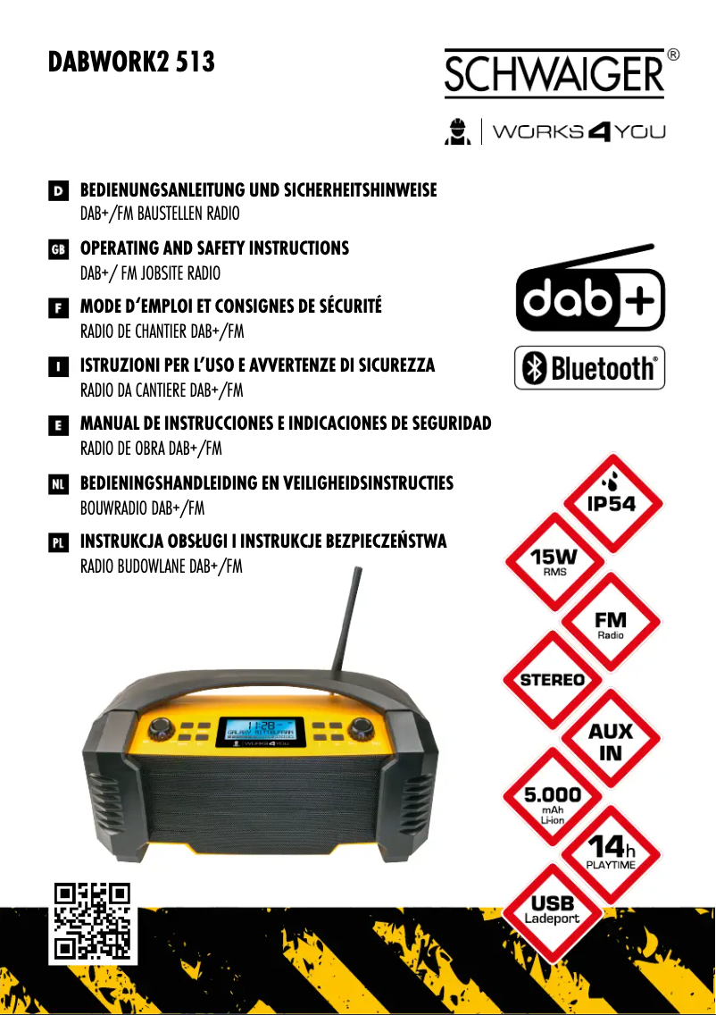 Image de la première page du manuel de l'appareil DABWORK2 513