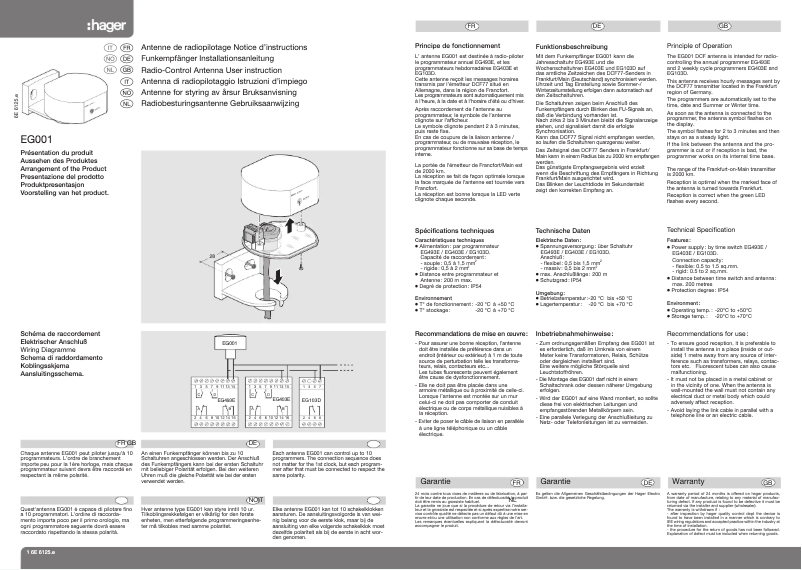 Image de la première page du manuel de l'appareil EG001