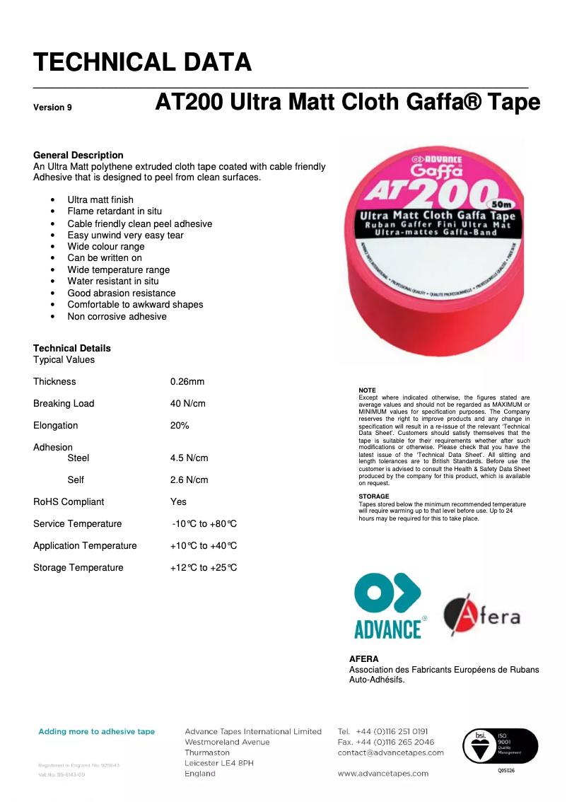 Page n°1 - Manuel utilisateur Advance AT200