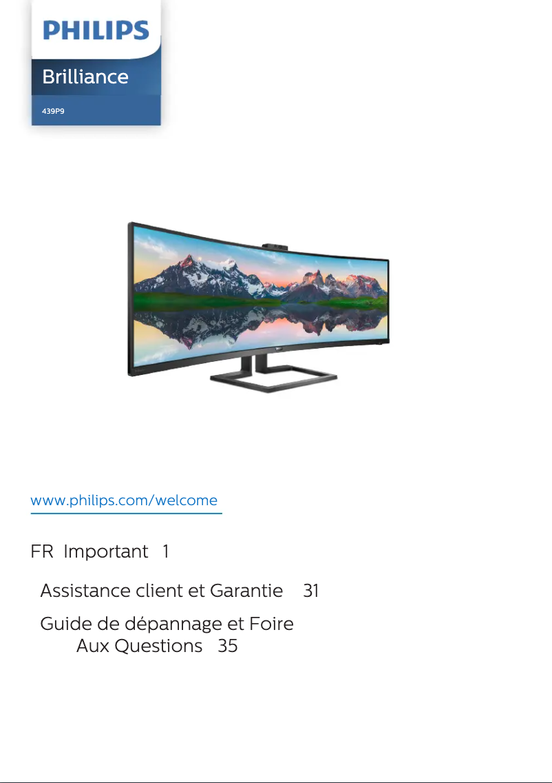 Imagen de la primera página del manual del dispositivo Brilliance 439P9H1