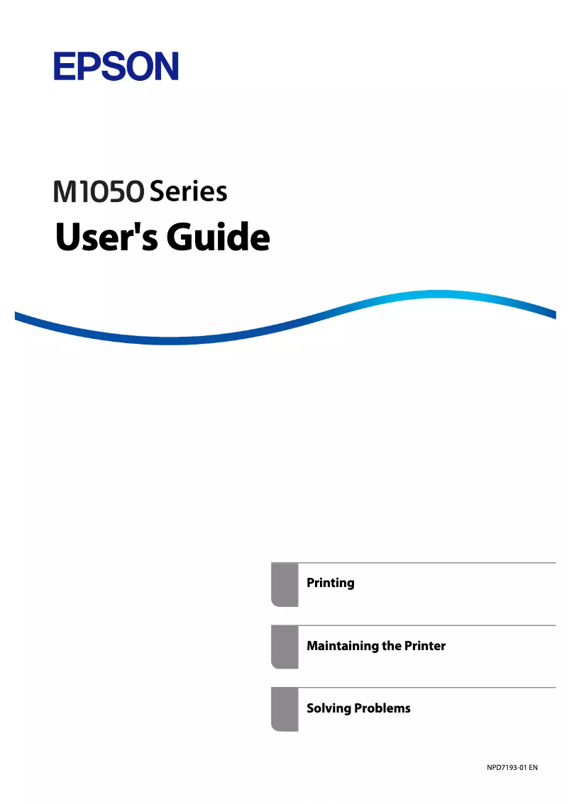 Page n°1 - Manuel utilisateur Epson M1058