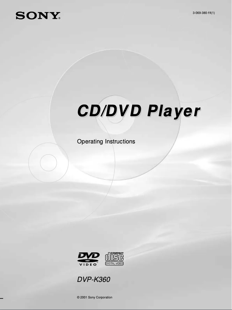 Page n°1 - Manuel utilisateur Sony DVP-K360