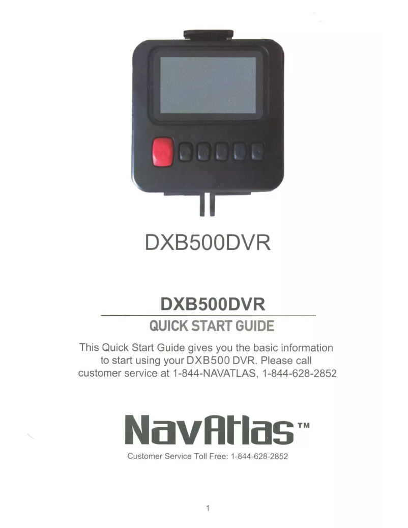 Page 1 de la notice Manuel utilisateur NavAtlas DXB500DVR