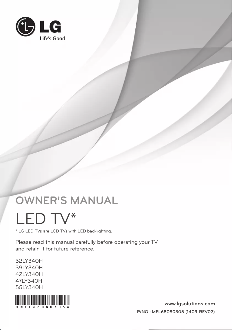 Page 1 de la notice Manuel utilisateur LG 42LY340H