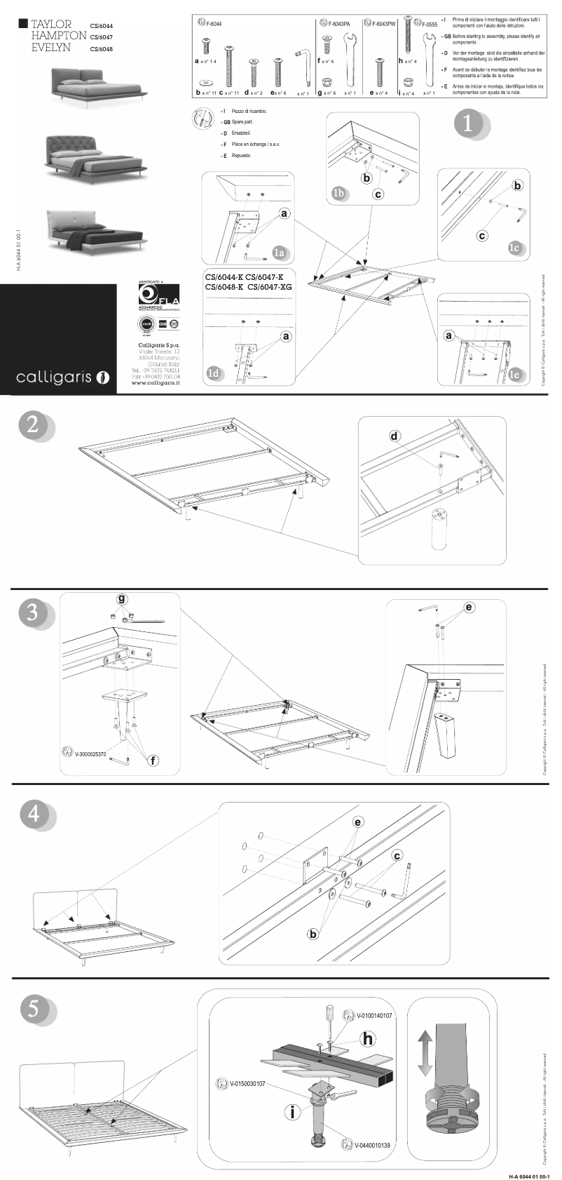 Page 1 de la notice Manuel utilisateur Calligaris .com Hampton