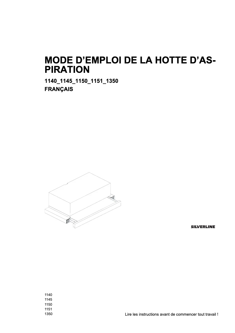 Page 1 de la notice Manuel utilisateur Rosieres RHT 9324/1 IN