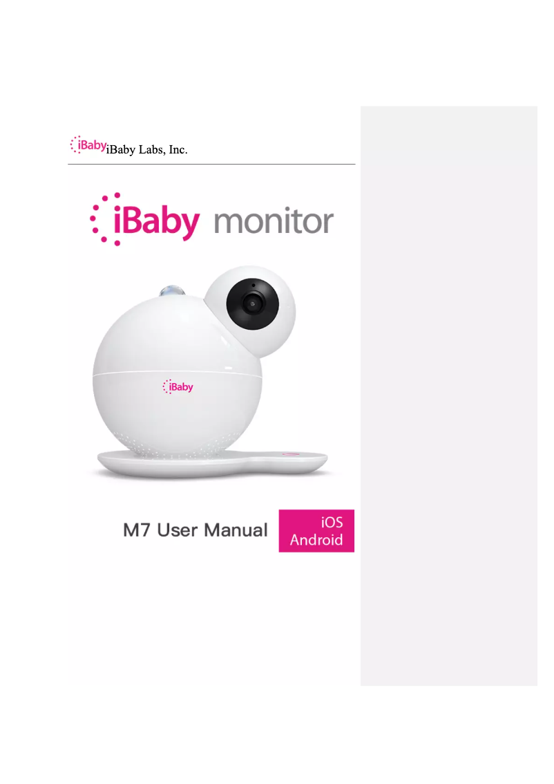 Page n°1 - Manuel utilisateur iBaby M7