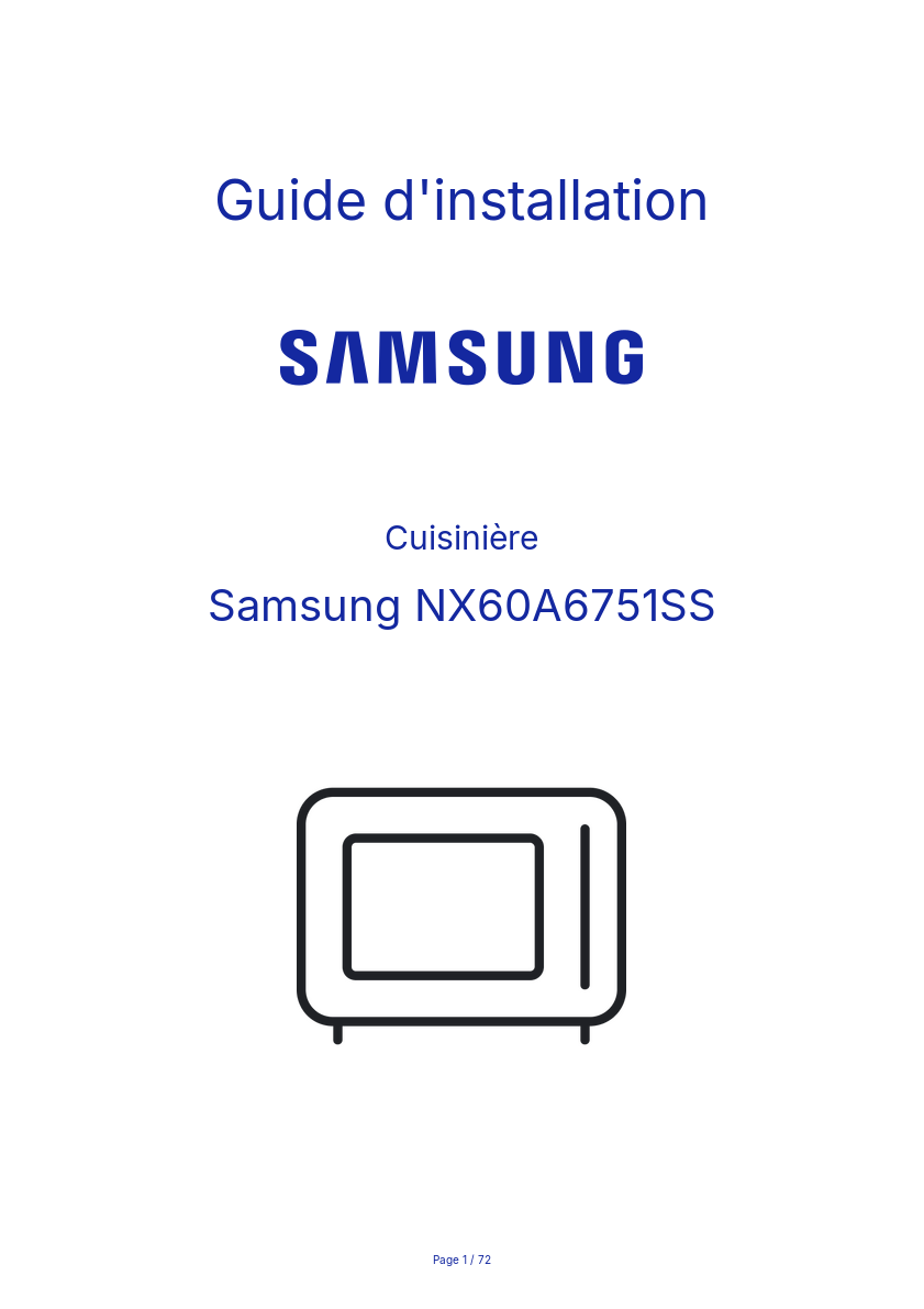 Image de la première page du manuel de l'appareil NX60A6751SS
