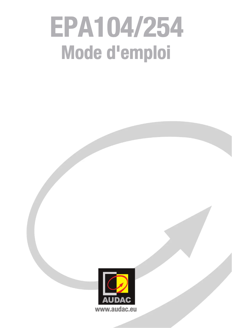 Page n°1 - Manuel utilisateur Audac EPA104