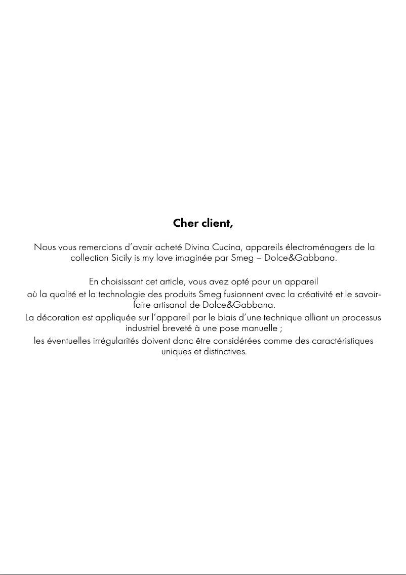 Page n°1 - Manuel utilisateur Smeg TR90DGME9