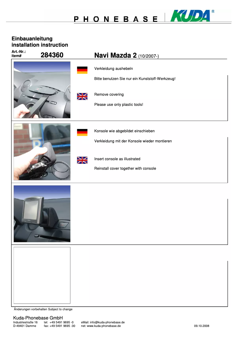 Image de la première page du manuel de l'appareil 284365