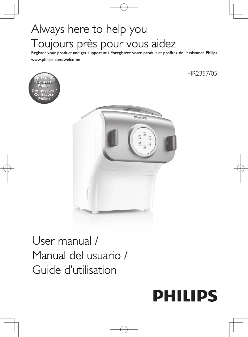 Page n°1 - Manuel utilisateur Philips Avance Collection HR2357